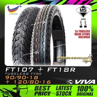 TAYAR KOMBO VIVA TUBELESS TYRE FT107 90/90-18 + FT18R 120/80-16 FOR MODENAS V15