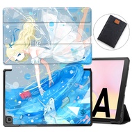 Case For Galaxy Tab A7 10.4 2020,Thin Lightweight Trifold Stand Magnetic Hard Cover [Auto Wake/Sleep] for Samsung Model SM-T500/T505 Tablet Sleeve Bag 2 in 1 Bundle,Anime Girl