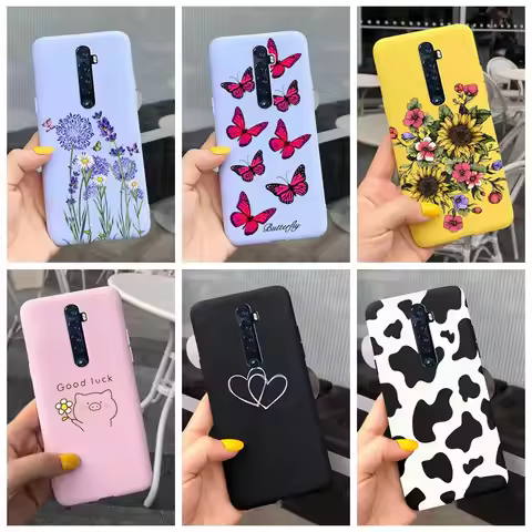 Cute Printed Phone Case For OPPO Reno2 Case Liquid Silicone Soft TPU Back Cover For Oppo Reno2 F / Z