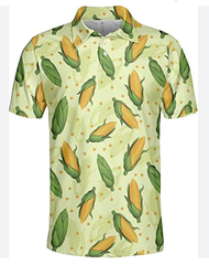 Futolo Golf Shirts for Men Print Polo Shirts for Men Farmers Shirts Funny Yellow Corn Golf Shirt Pol