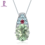 Natural Colorful Fluorite Tourmaline Apatite Pendant 925 Sterling Silver Necklace Fine Gemstone Eleg