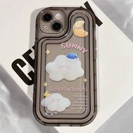Sunny Weather Clouds Cute Casing Transparent Good Quality Compatible from iPhone 7 to 16 Pro Max