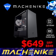 Machenike Machcreator M33T3D3 Desktop PC | Intel Core i3-12100 | NVIDIA GT 730 Graphics | 8GB DDR4-3200 | 512GB M.2 SSD | Win11 Pro | 1Y Carry-in Warranty