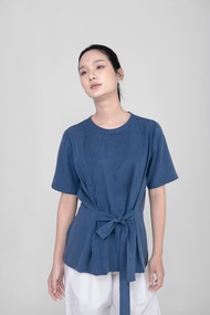 QueenCows เสื้อให้นม Layla Bow Tie Top (Blue)