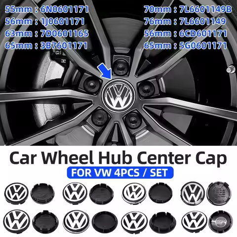 4pcs 63mm 56mm 65mm 70mm Car Styling Wheel Center Cap Hub Covers Badge Accessories For VW Volkswagen