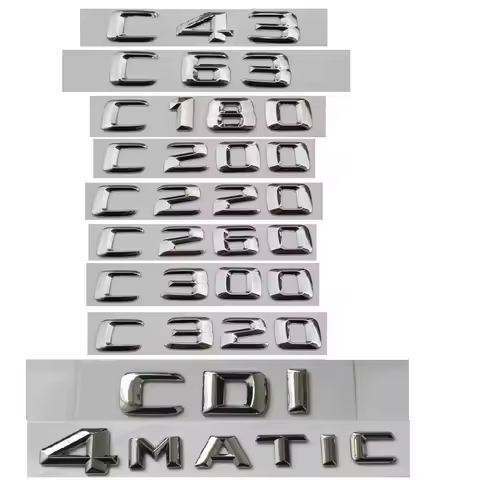 For Mercedes Benz C Class C63 C43 C55 AMG C180 C200 C220 C300 C320 C350 4MATIC CDI Trunk Badge Chrom