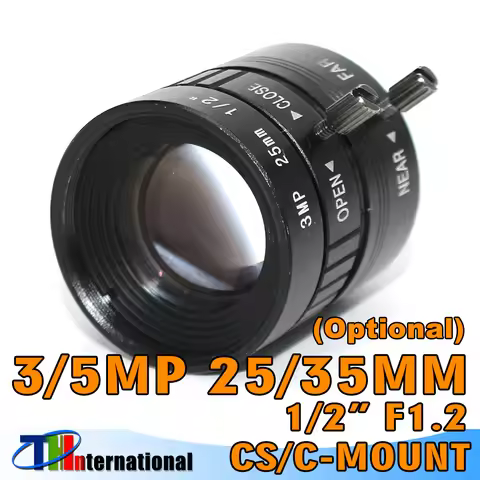 3MP 5MP 25mm 50mm Cs C Mount Lens Manual Iris 1:1.2-1.8 Aperture 1/1.8" - 1/2" Image Format Industri