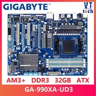 GIGABYTE GA-990XA-UD3 Desktop Motherboard AMD 990X Socket AM3+ DDR3 32G ATX Used Mainboard