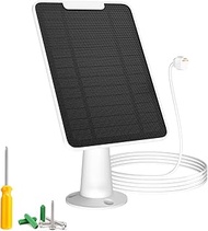 Solar Panel Charger Compatible with Google Nest Camera Outdoor &amp; Indoor (Battery Version), 5W Solar Power for Google Nest Cam, IP65 Weatherproof, w/Secure Wall Mount &amp; Screwdriver, 13ft Cable, 1 Pack