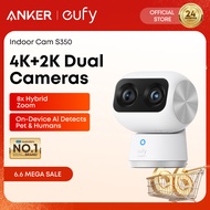 eufy Security by Anker S350 Indoor Camera, 4K UHD Security CCTV with 360° Pan-Tilt 8X Zoom, AI Track