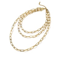 สร้อยคอหลายชั้นสไตล์มินิมอล 14K ชุบ