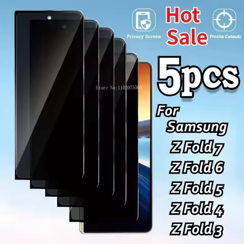 5pcs Privacy Tempered Glass Screen Protector for Samsung Galaxy Z Fold 7/Z Fold 6/5/4/Z Fold 2/3 Ant