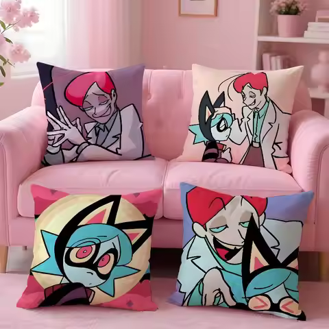 Anime Psychocuties Mimi Pillow Case Anti-dustmite Pillow Invisible zipper silky short plush Sofa cus