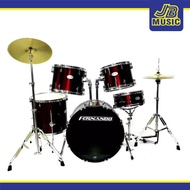 Fernando - JBP1765 Drum Set with Hardware and Cymbals, Wine Red (Drum Equipment)(Drum Set)