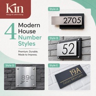 KIN Customised Stainless Steel House Number Plate | Modern Nombor Rumah Sign