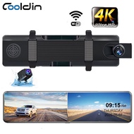 COOLDIN 12 Inch IPS Touch Screen Car Rear View Mirror Dash Cam UHD Front 4K Rear 1080P Daul lens Car Mirror Camera  Video Recorder Support Night Vision WiFi Car DVR.