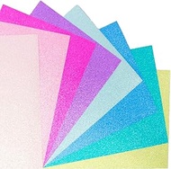 Craftelier - Glitter Cardstock Rainbow Set, 24 Sheets in 8 Colors of 190 GSM 6" x 8" Size Craft Pape