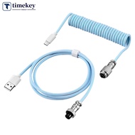 TKEY USB A to Type C for Mechanical Gaming Keyboard Double Sleeved Wire with GX16 Detachable Aviator