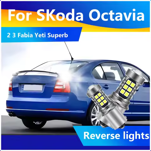 2PCS 6000K White LED Reverse Light Backup Blubs 1156 45smd BA15S P21W Canbus Lamp 12V For Skoda Octa