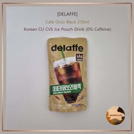 [DELAFFE] Cafe Orzo Black 230ml, Coffee-flavored/ Korean CU Ice Pouch Drink (0% Caffeine)