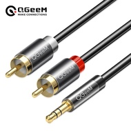 QGeeM RCA Cable 2RCA to 3.5 Audio Cable RCA 3.5mm Jack RCA AUX Cable for DJ Amplifiers Subwoofer Audio Mixer Home Theate