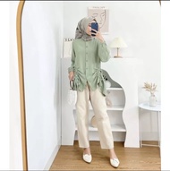 Mela Top Blouse Atasan Wanita Model Terbaru Bahan Crinkle Airflow