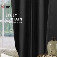 kkbfcurtain G15 Blackout Curtain 260CM Height | Soft Silky Fabric | Hook / Ring Design