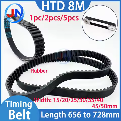 HTD 8M Timing Belt Length 656 664 672 680 688 696 704 712 720 728mm Width 15/20/50mm HTD8M Rubber Dr