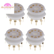 4PCS Ceramic 9 Pin Gold PCB Vacuum Tube Socket for 12AX7,12AT7,12AU7,ECC83,ECC82,E88CC, 6922 ,6p1