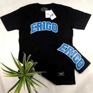 Erigo T-shirt ERIGO APPAREL Black Font Blue Latest Distro T-shirt Erigo Bandung T-shirt Men's Black 