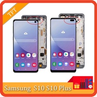 หน้าจอพร้อมกรอบสำหรับ Samsung Galaxy S10 Plus/ S10 + G975F /Dsจอแสดงผล Lcd Touch Screen Digitizer สำ