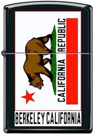 Zippo Lighter- Berkeley California Republic Black Matte Windproof Lighter #Z5084
