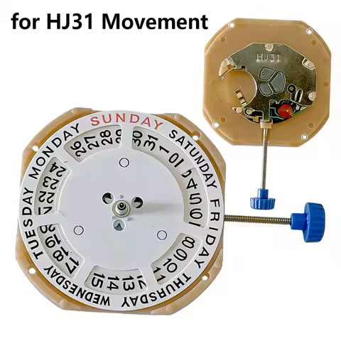 Watch Movement for HJ31 Movement Top Calendar 12 o'clock Position Day 3 o'clock Position Date Sweep 