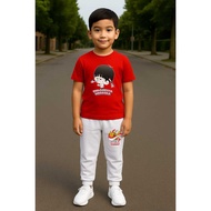 MERAH Children's T-shirt and Jogger Set Marbles Competition Indonesian Independence Day 80 Suit 17 A