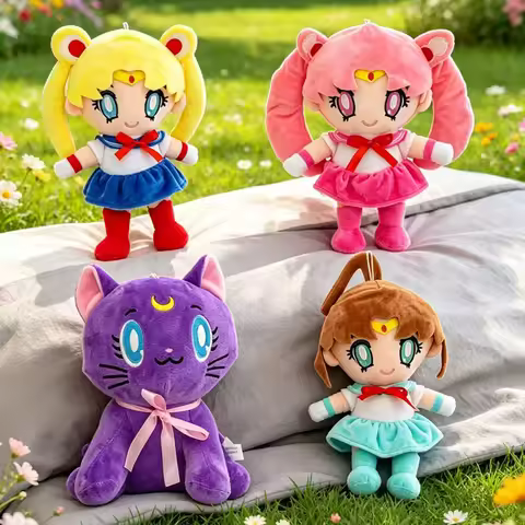 25cm Anime Sailor Moon Plush Toys Tsukino Usagi Kaiou Michi Stuffed Girlish Room Decor Stuffed Kawai