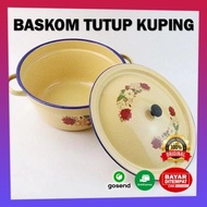 GROSIR BASKOM TUTUP KUPING 24CM Enamel Kembang Jumbo / Berbagai Ukuran