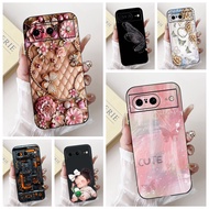 Google Pixel8 GKWS6 G9BQD Cover Google Pixel 8 Case Silicone Cute Cat Fashion Butterfly Flowers Love
