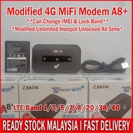 MODIFIED OEM D6 A8+ 4G LTE MIFI PORTABLE ROUTER MODEM UNLOCKED UNLIMITED HOTSPOT TETHERING