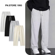 PN STORE1993 men's and women's felt long pants with elastic waistband, wide leg, basic style