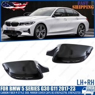 Carbon Fiber M Style Side Mirror Cover Caps for BMW 5 Series G30 G11 2017-23 USA