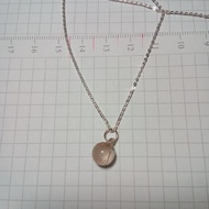 925 Silver Necklace Choker Gold Crystal Pendant