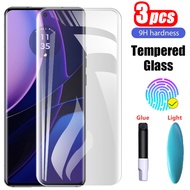 3Pcs UV Tempered Glass for Motorola Moto Edge 50 40 30 G85 Fusion ULtra Neo X40 X30 Pro Screen Prote