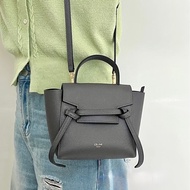 Celine大象灰牛皮金扣Pico Belt鯰魚包