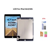 LCD Display Compatible with iPad Air 2 A1566 A1567 LCD with Touch Screen Assembly Glass Panel Replac