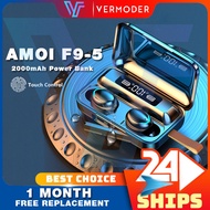 Original AMOI F9-5 F9 ver.5 TWS 5.0 Bluetooth Earphones Wireless Earbuds LED Display Touch Control A