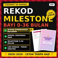 Rekod Milestone Bayi & Toddler 0-36 Bulan PDF - Log Tumbesaran Vaksinasi
