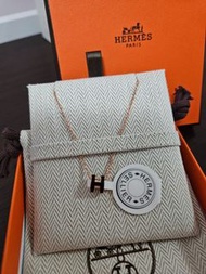 Hermes Mini pop H頸鏈 黑玫瑰金