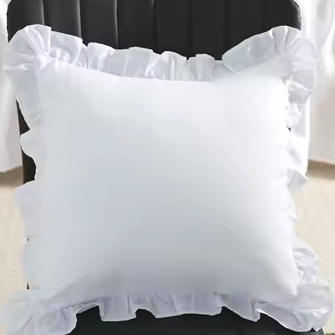 Solid Pillowcase For Sofa Cushion Cover With Ruffles Home Decor Office Bed Pillow Covers Multiple Si