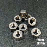 Stainless Steel A2 304 DIN934 Hexagon Nut M3 x 0.5Pitch (100pcs/pkt)