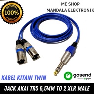 Jack Akai Trs 6,5mm Stereo To 2 Xlr Male 3pin